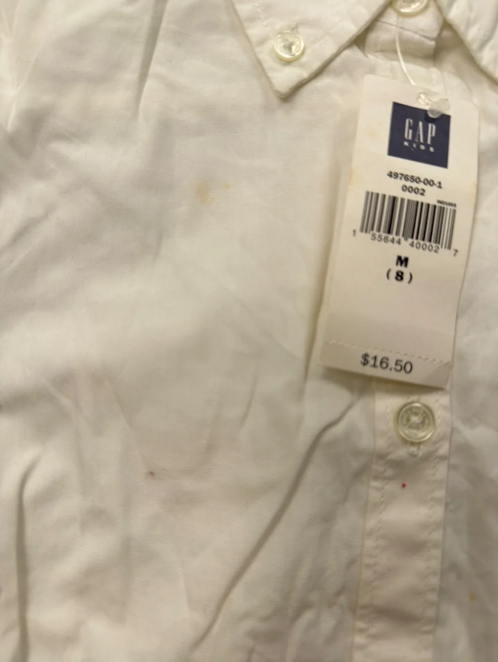 Gap Kids Button-Up Cream Classic Vintage Preppy Shirt - Boys M